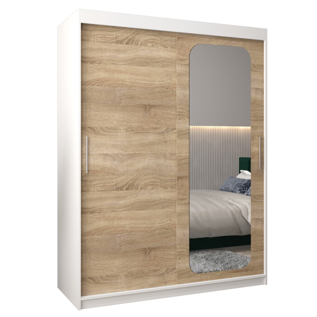 Szafa przesuwna Garderoba PROMO T2 150 biały/sonoma