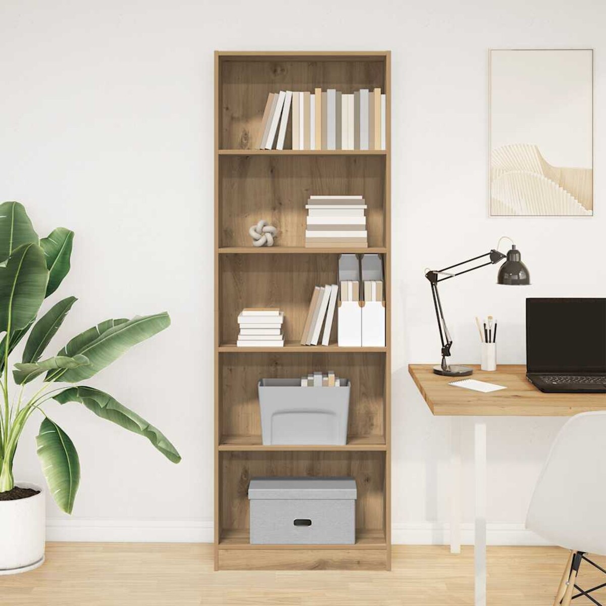 vidaXL Regał na książki Artisian Oak 60x24x176 cm Drewno konstrukcyjne