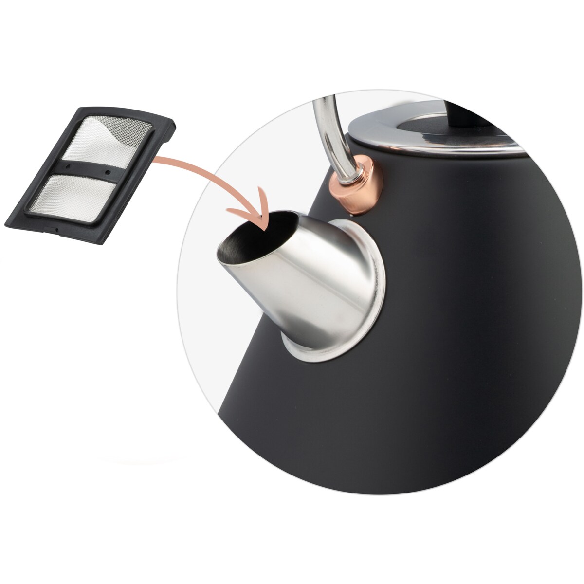 Czajnik elektryczny z termometrem 1,7L Berdsen czarny