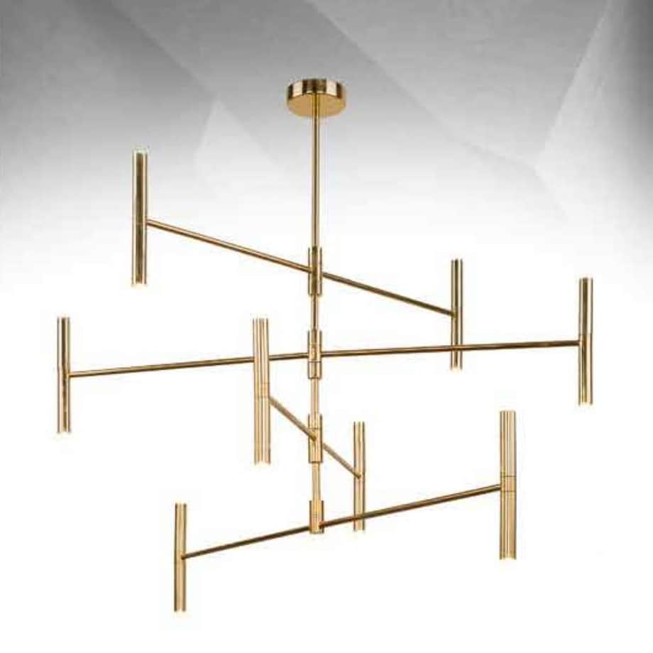 LAMPA sufitowa LIVI 0181 Amplex industrialna OPRAWA metalowe pręty sticks loftowy pająk złoty