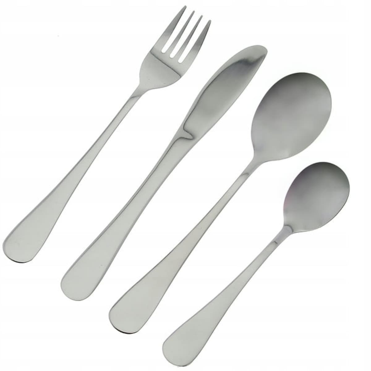 sztućce dla Dzieci Bez Wzoru 4 Atestowane ze Stali Nierdzewnej Komplet