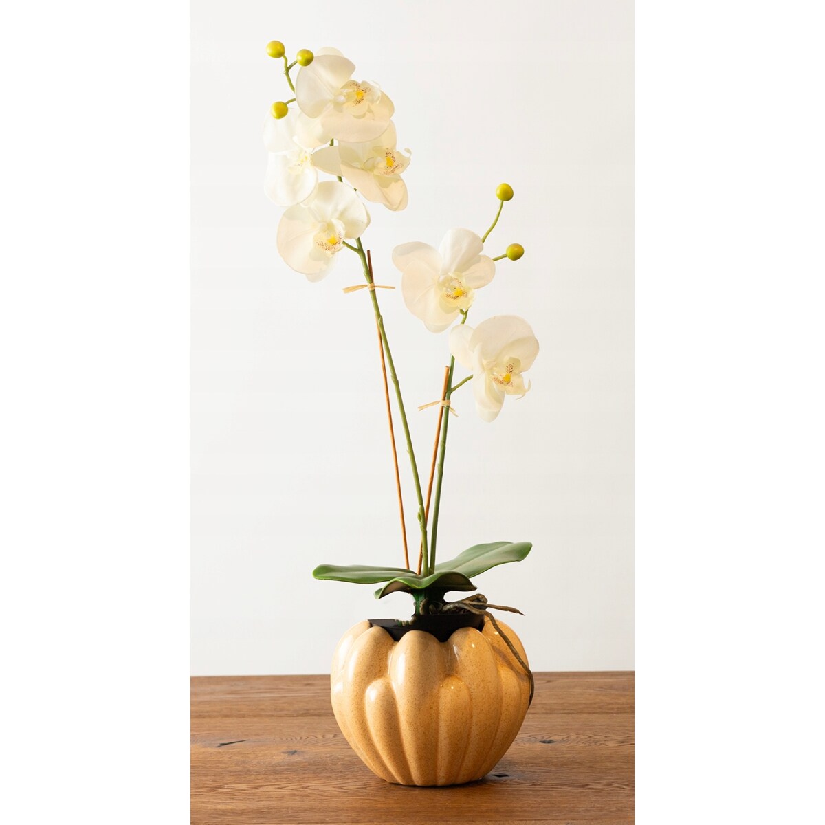 DONICA CERAMICZNA osłonka doniczka na prezent do salonu pomarańczowa