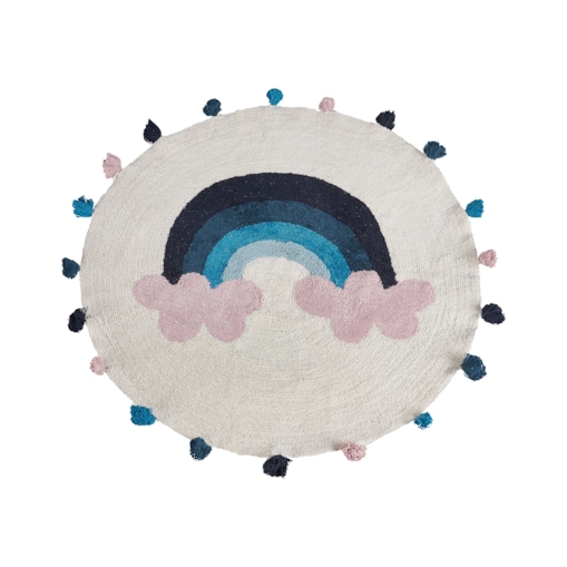 Dywan okrągły dziecięcy bawełniany w tęcze ø 120 cm wielokolorowy GORISA