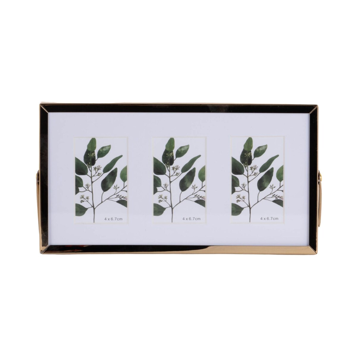 Metalowa ramka stojąca na trzy zdjęcia, passe-partout, 22 x 12 x 1 cm