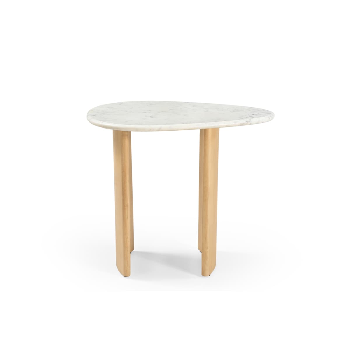 Stolik pomocniczy Lecce 60 × 45 - Biały Marmur & Jasny Dąb Mango