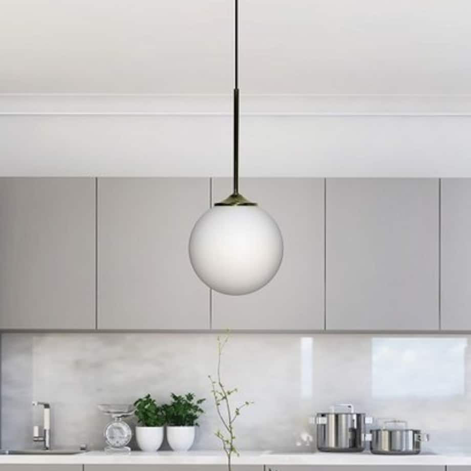 LAMPA wisząca GLASGOW 50101280 Candellux szklana OPRAWA modernistyczny zwis złoty biały