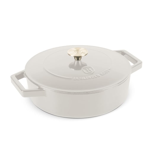 Emaliowany niski garnek żeliwny 2.57L 26cm BERLINGER HAUS Strong Mold Sahara