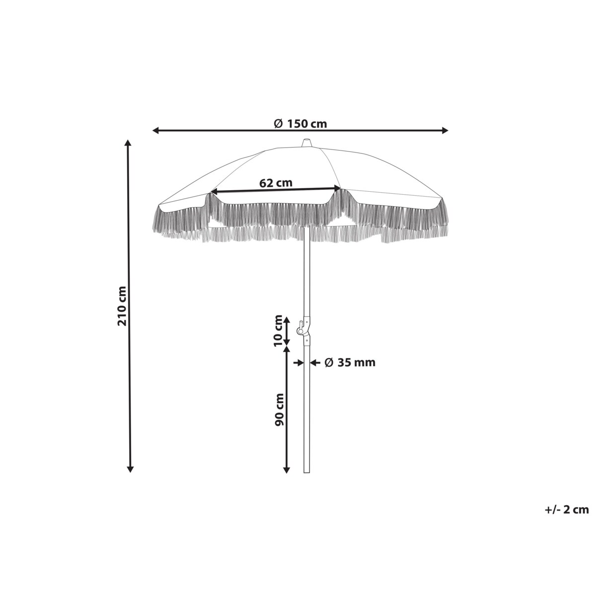 Parasol ogrodowy ⌀ 150 cm zielony z białym MONDELLO