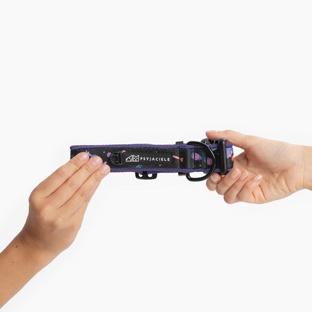 Obroża z klamrą SUPER SOFT "Psychodelia" - Szerokość taśmy: 38mm, Rozmiar: M