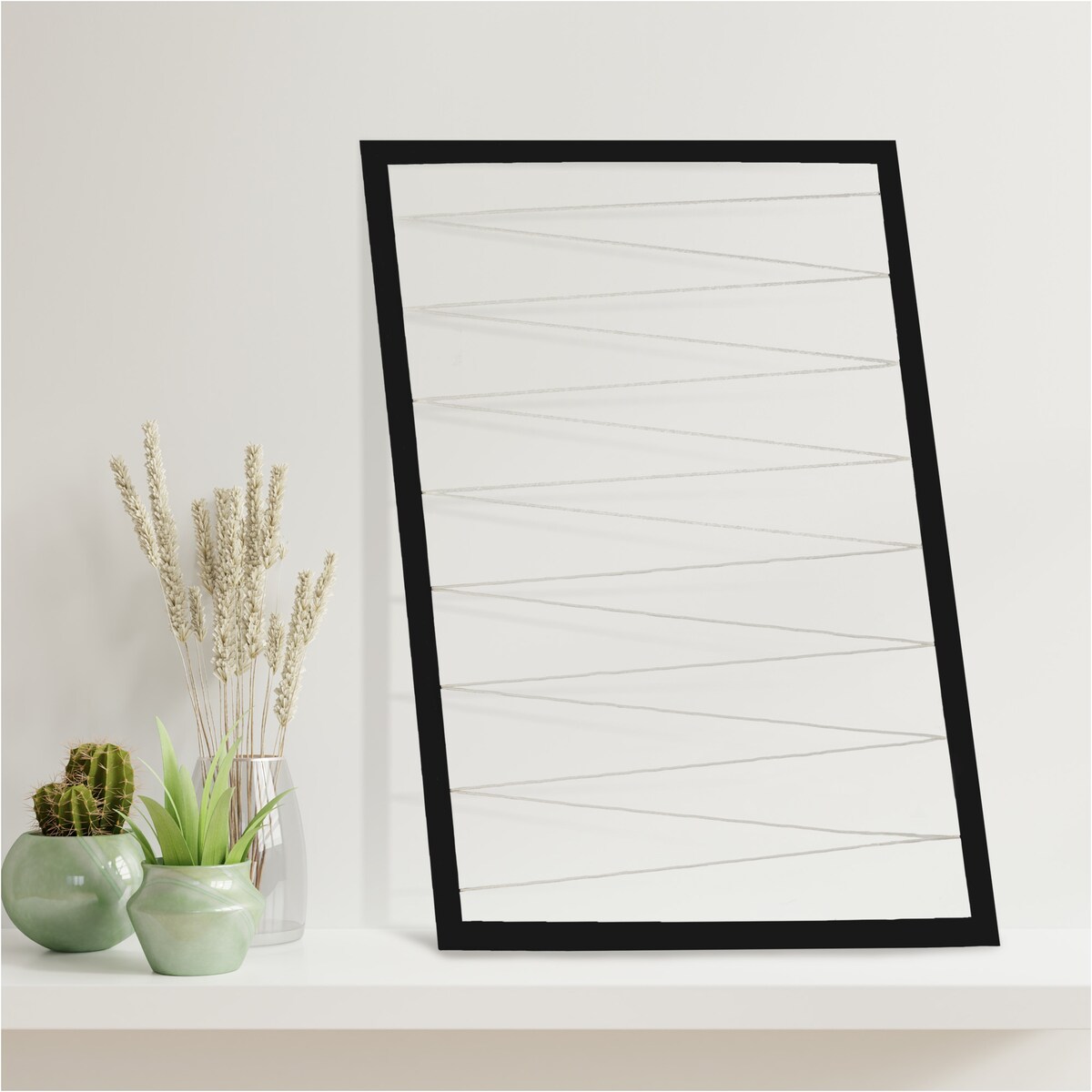 Ramka Na Zdjęcia 50X70 Cm Multiramka Ze Sznurkami Galeria Czarna