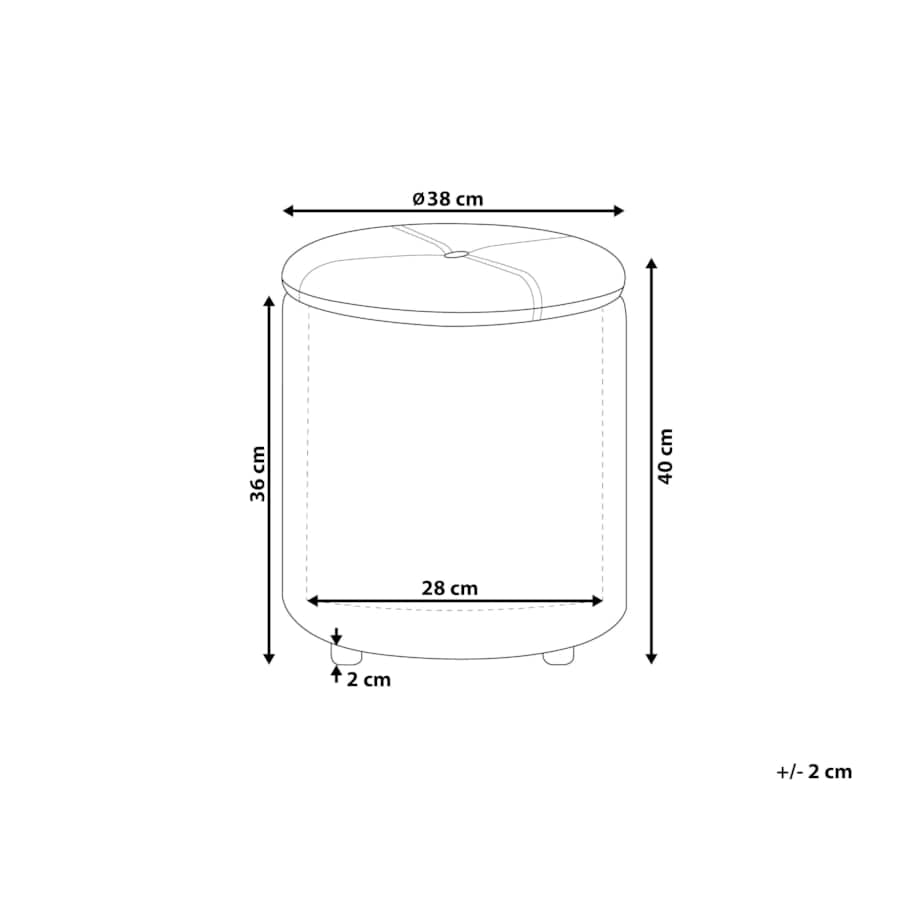 Puf ze schowkiem MARYLAND Boucle Złamana biel 38 cm 38 cm 40 cm