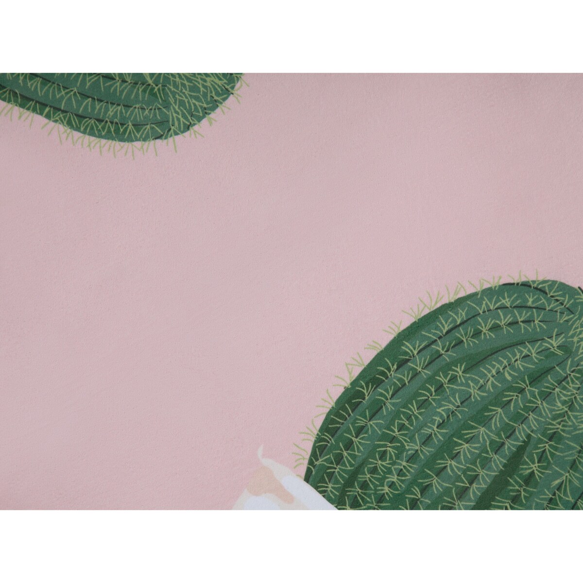 Dywan okrągły w kaktusy ⌀ 120 cm różowy ELDIVAN