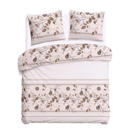 Pościel bawełniana 160x200 Rosalia w beżowe kwiaty, Cottonlove
