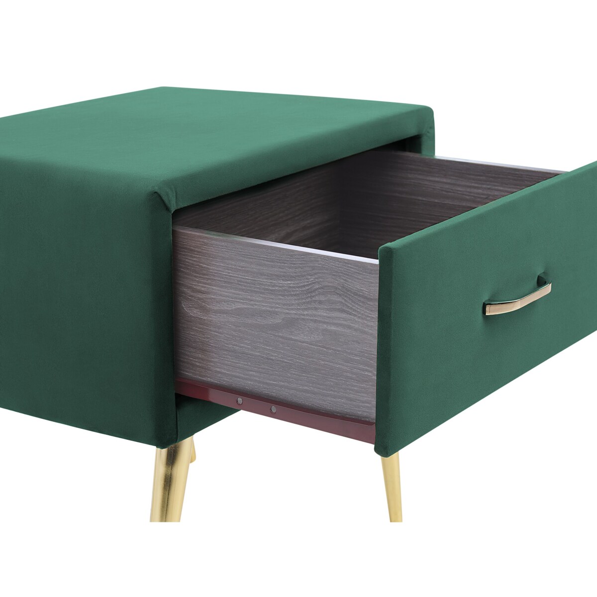 Szafka nocna welurowa zielona FLAYAT