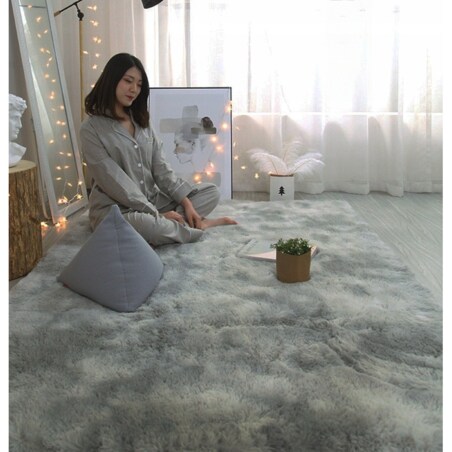 Dywan pluszowy shaggy rabbit włochacz szary 60x90cm mięciutki pluszowy miły
