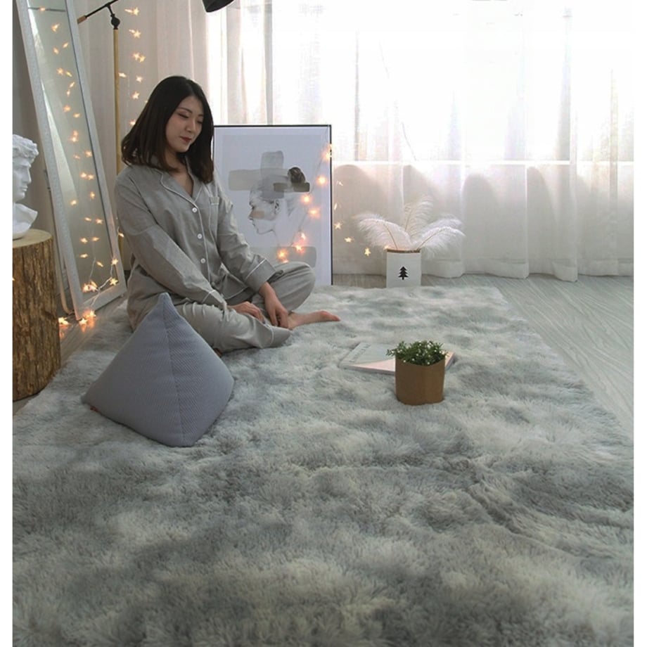 Dywan pluszowy shaggy rabbit włochacz szary 60x90cm mięciutki pluszowy miły