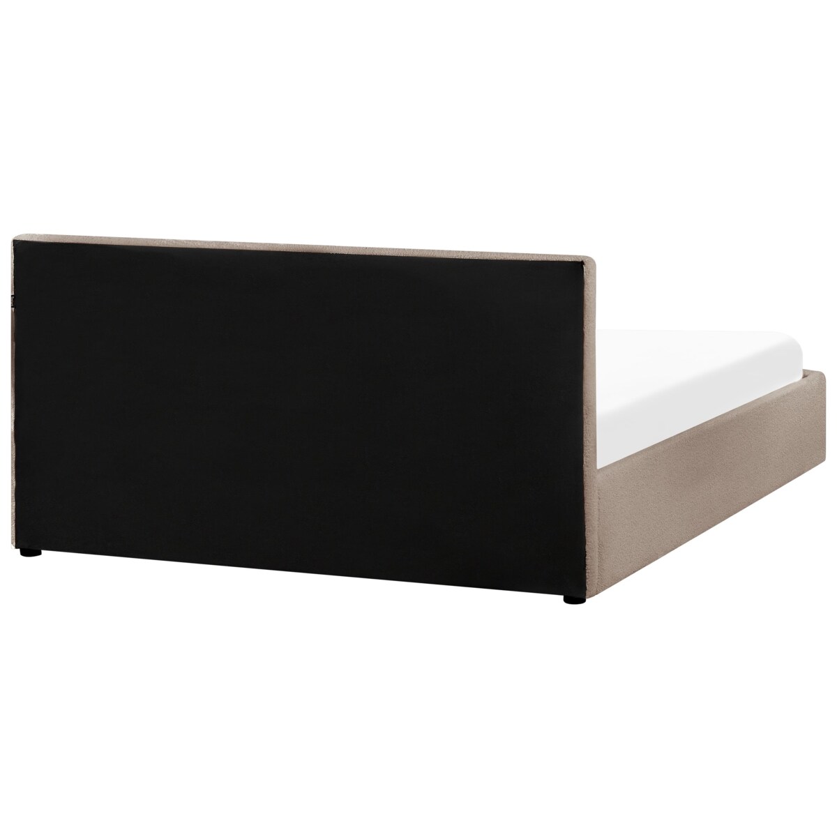 Łóżko z pojemnikiem MONTLAUR 160 x 200 cm Boucle Beżowoszary