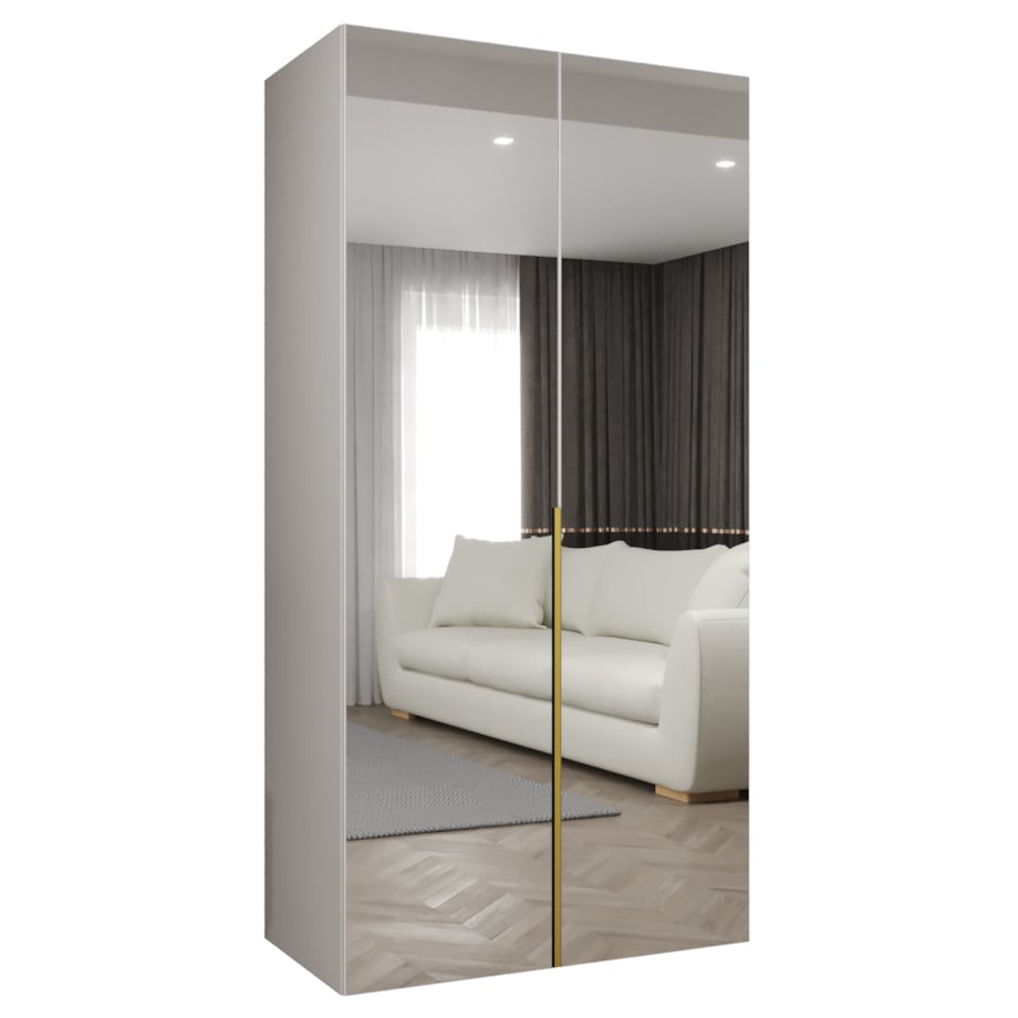 Szafa uchylna otwierana ALICANTE 3 100 wys. 202 cm Biały + u. Złoty