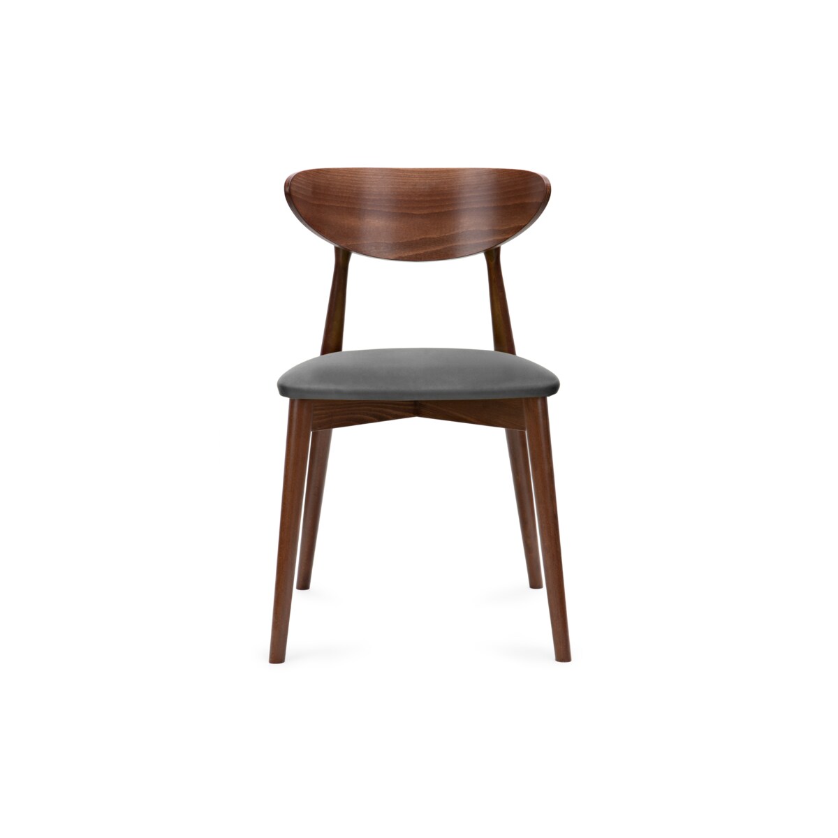 KONSIMO RABI drewniane krzesło orzech szary welur