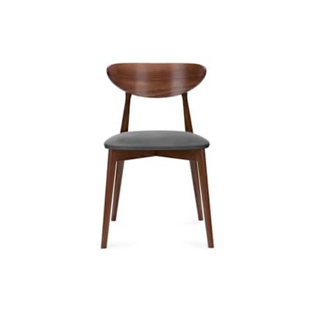 KONSIMO RABI drewniane krzesło orzech szary welur