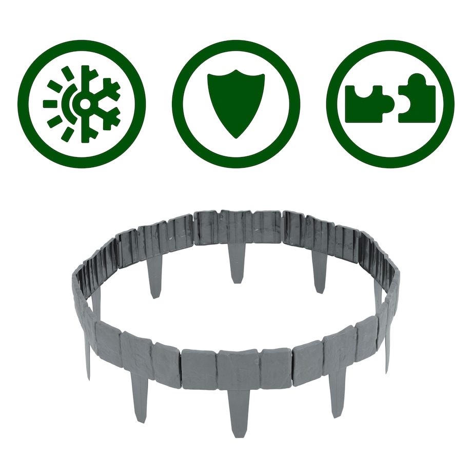 Palisada ogrodowa obrzeże ogrodowe trawnikowe szare Plonos tworzywo płotek 250 cm