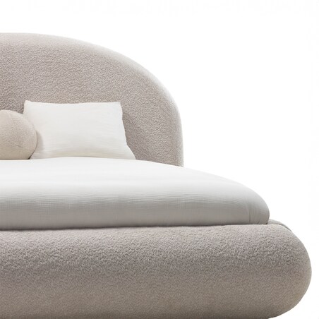 Łóżko tapicerowane 160x200 cm beżowe bouclé Riaci