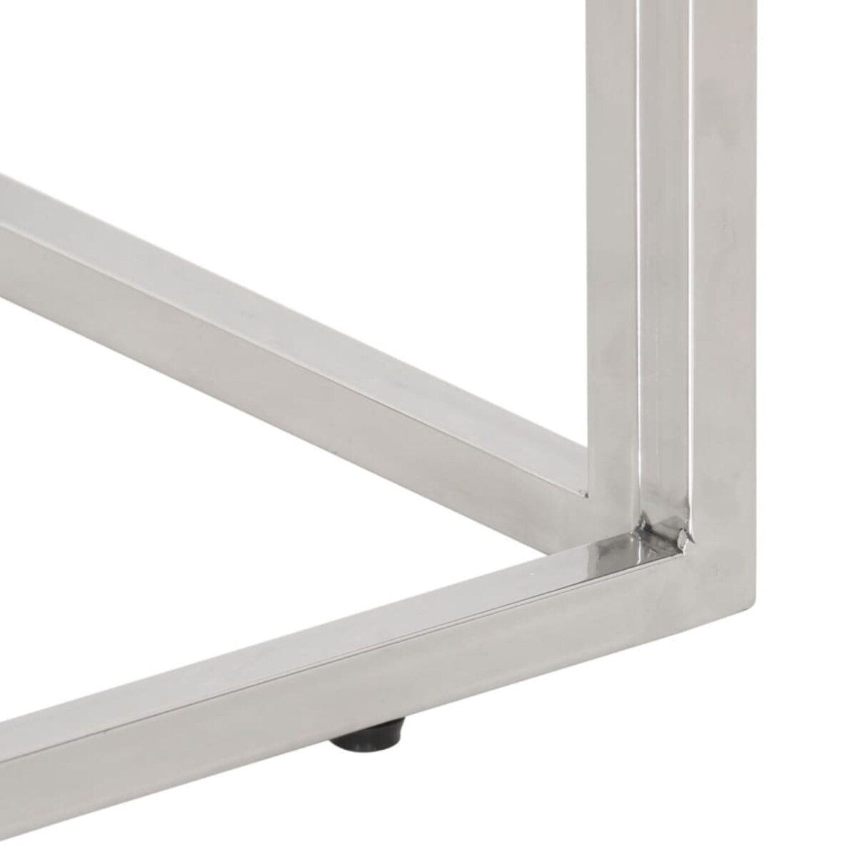 vidaXL Stolik konsolowy, srebrny, stal nierdzewna i drewno z odzysku