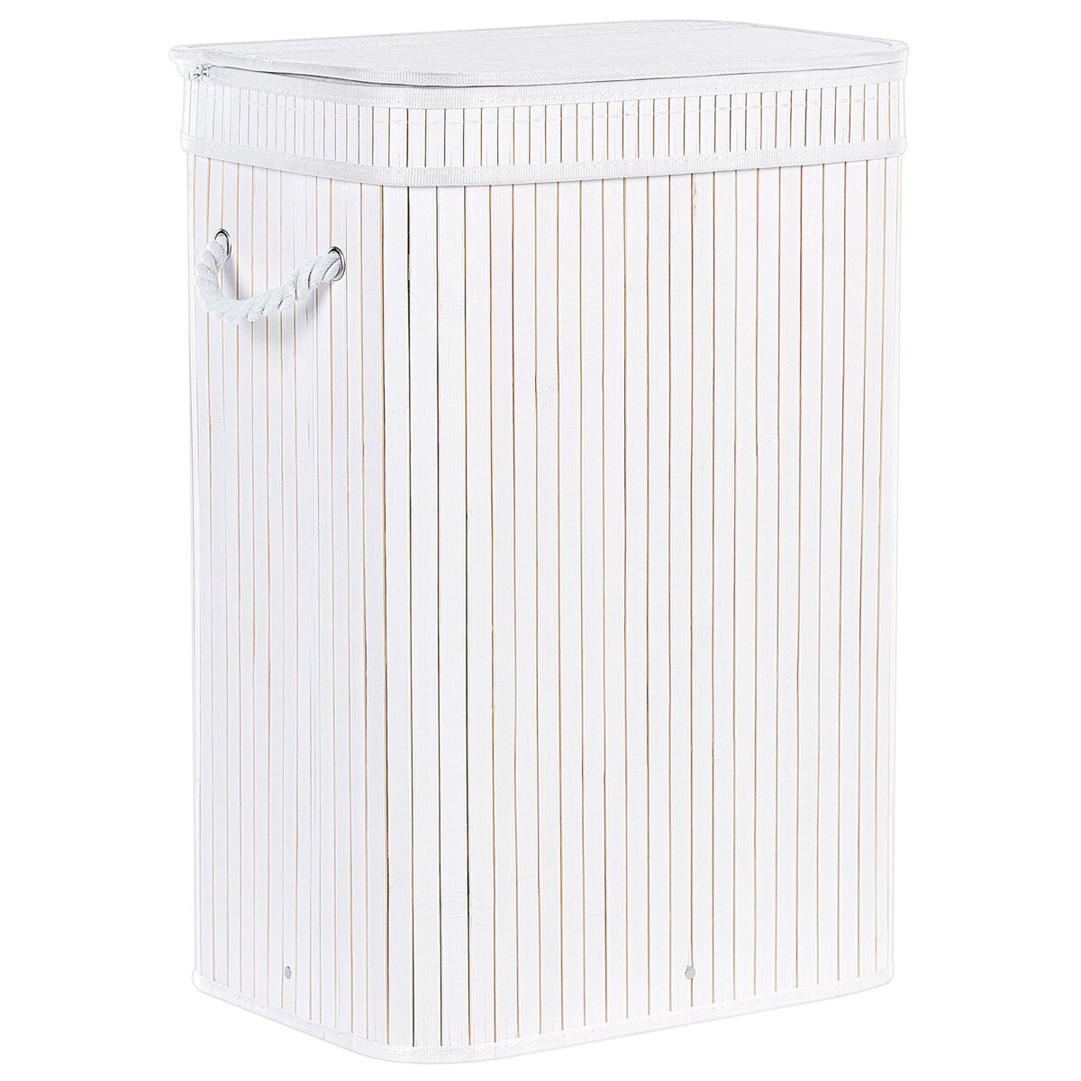 Kosz bambusowy z pokrywą biały KALUTARA