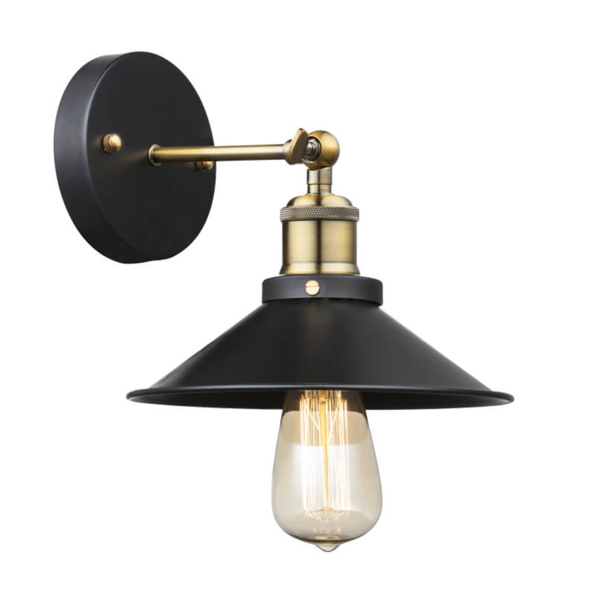Kinkiet LAMPA ścienna LENIUS 15053W Globo industrialna OPRAWA metalowa czarna