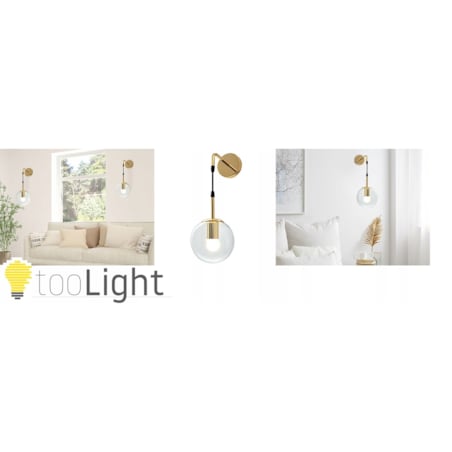 Lampa Ścienna Kinkiet Szklany Gold Glamour Gold
