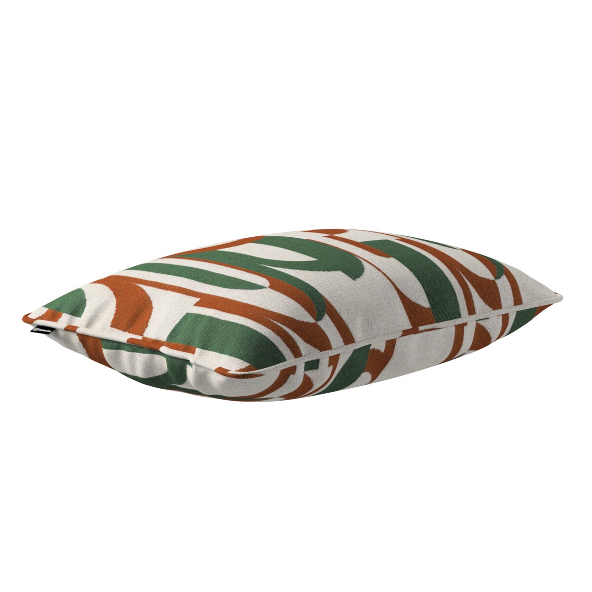 Poszewka Gabi na poduszkę prostokątna 60x40 zielono-czerwony wzory na kremowym tle
