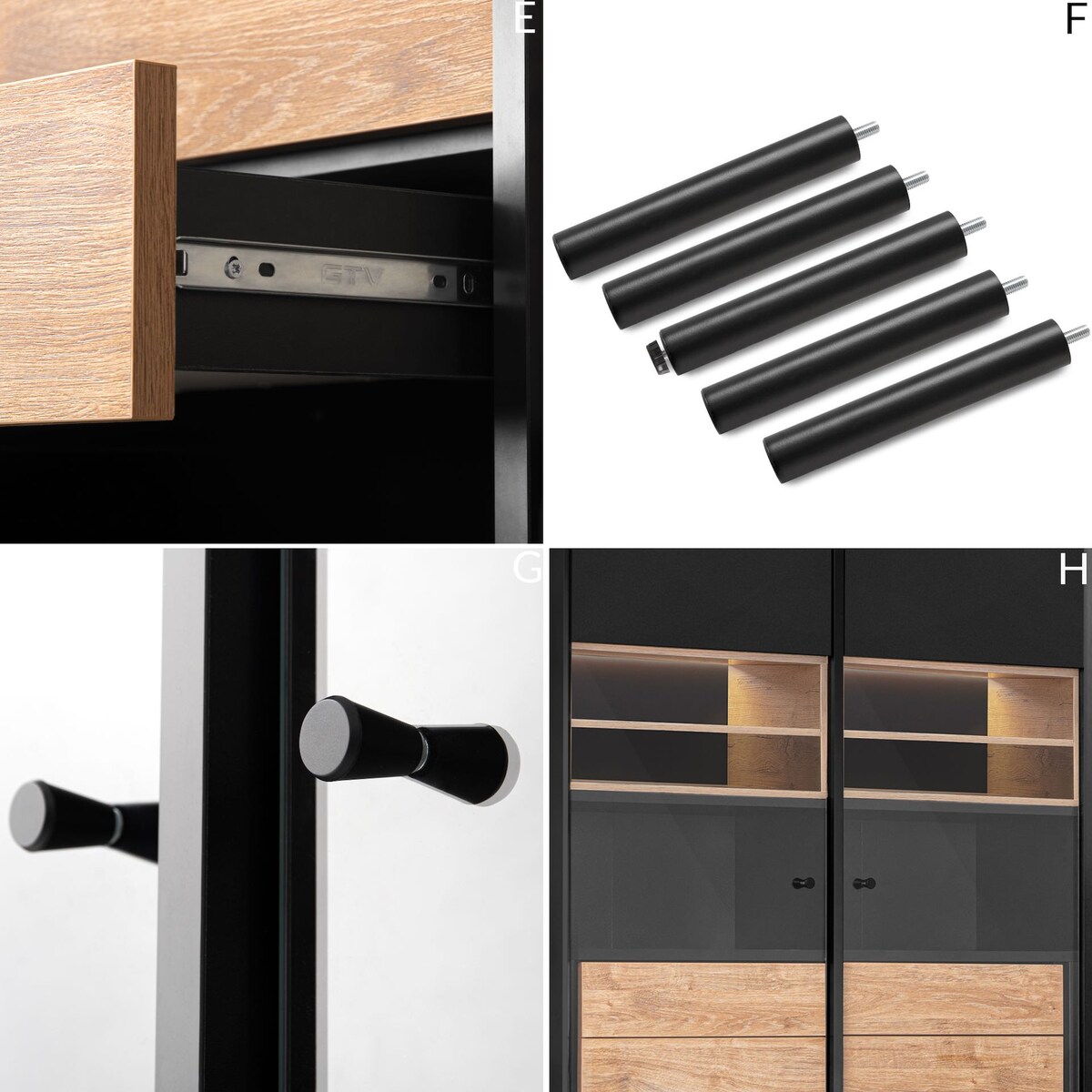 KONSIMO LOFTY Dwudrzwiowa witryna w stylu loft