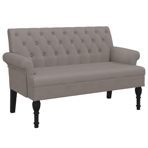 vidaXL Ławka z oparciem, kolor taupe, 120x62x75,5 cm, tkanina
