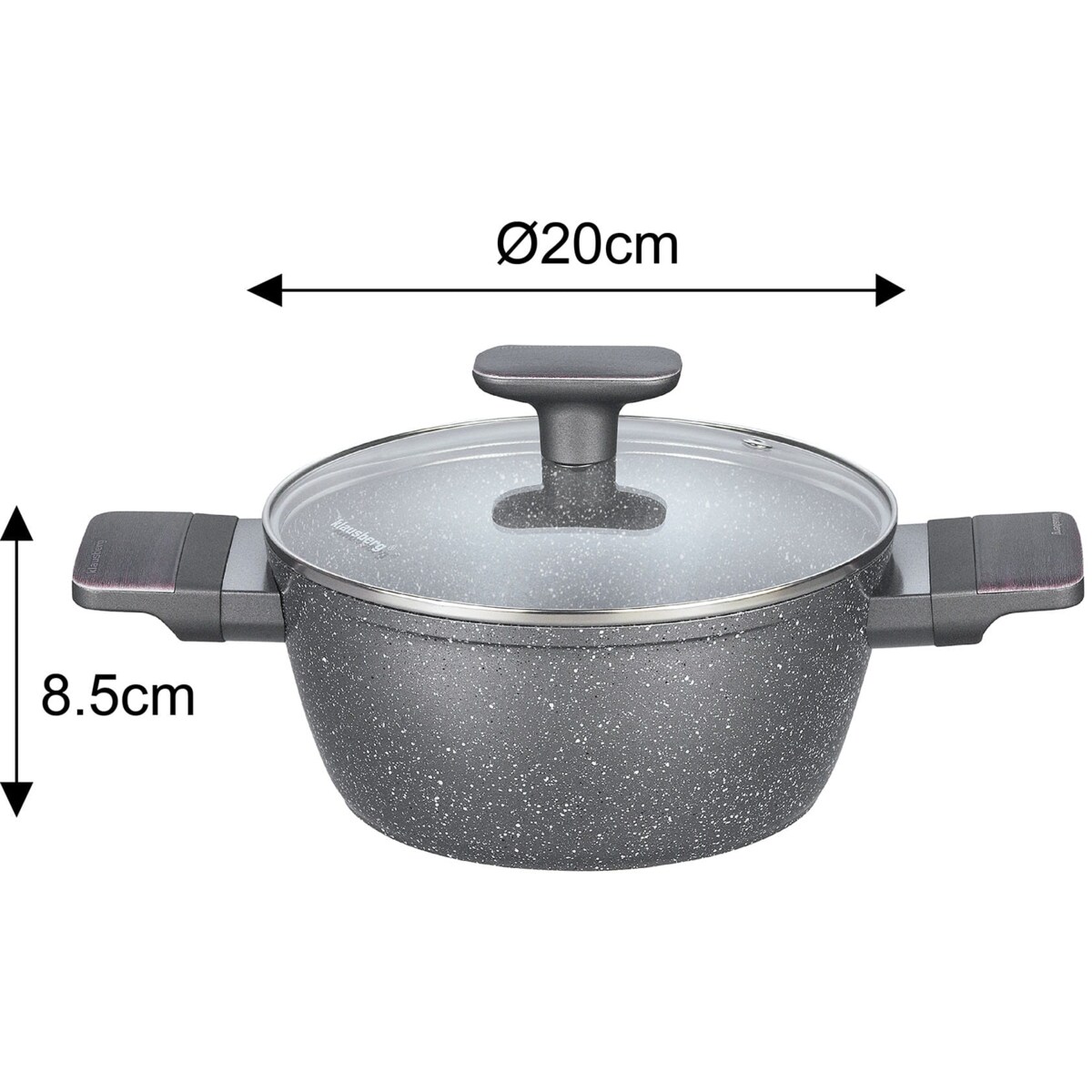 Komplet garnków z marmurkową powłoką nieprzywierającą 12-ele KLAUSBERG