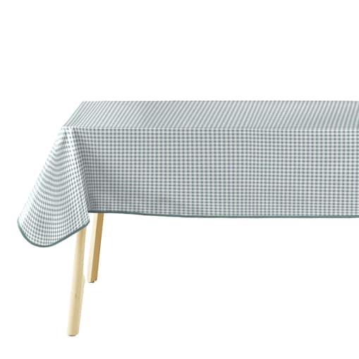 Obrus prostokątny MINI VICHY SAUGE, 140 x 240 cm, szałwiowa krateczka