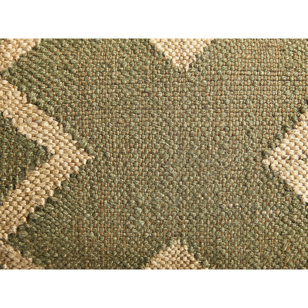 Puf z juty 50 x 50 cm zielono-beżowy GOPI