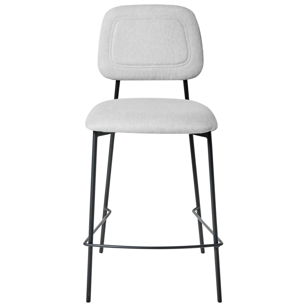 Zestaw 2 krzeseł barowych DUETTE Len syntetyczny Jasnoszary