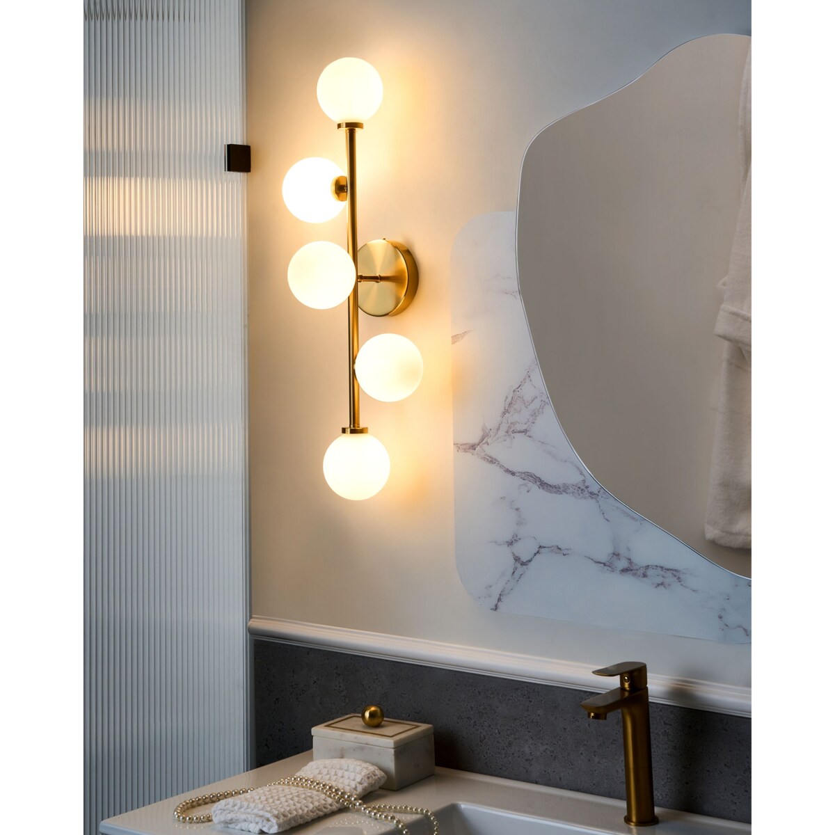 Lampa ścienna LED MINOTOS Metal Złoty