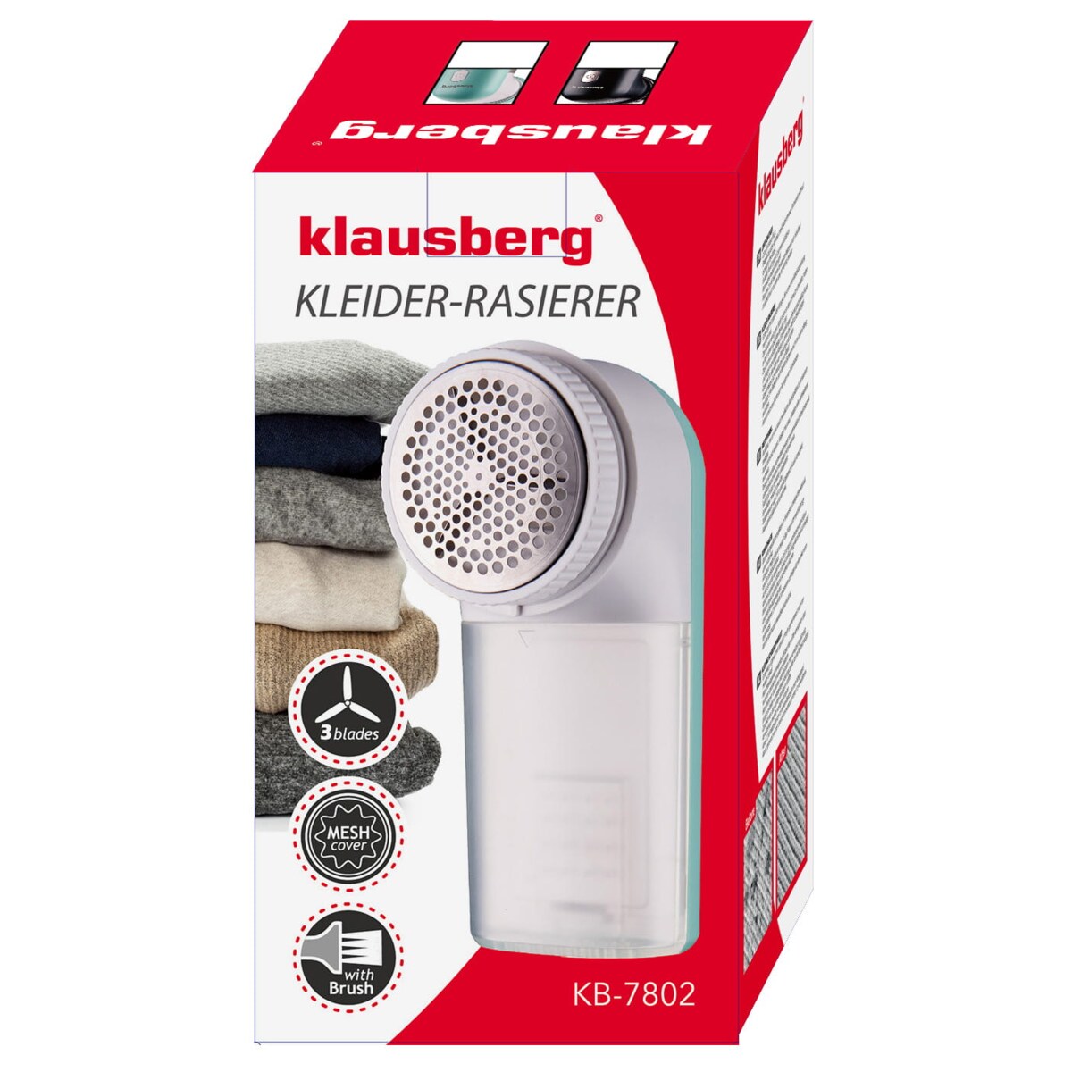 Golarka elektryczna do ubrań odzieży swetrów biała KLAUSBERG