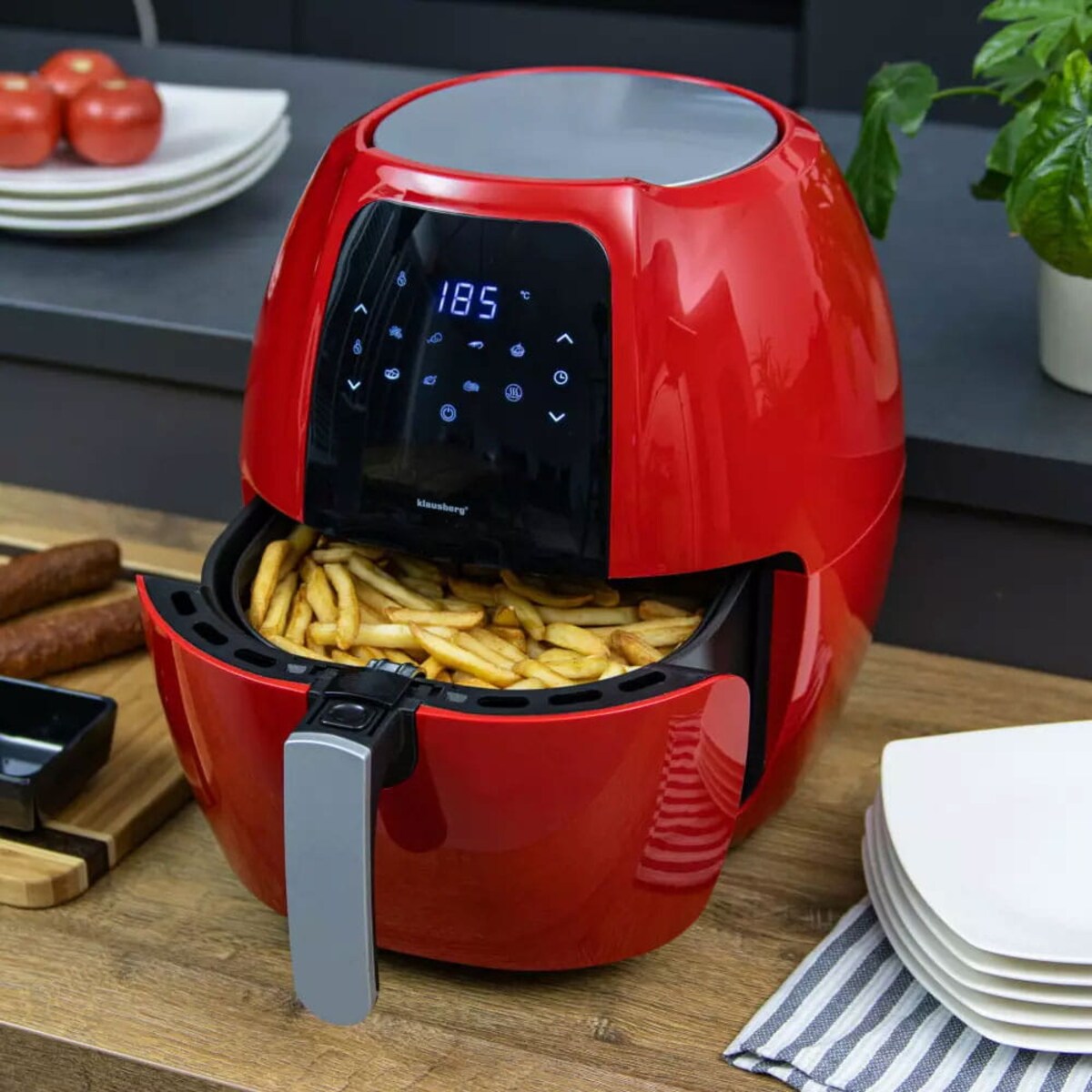 Frytownica beztłuszczowa czerwona 7.7L 1800W frytkownica KLAUSBERG Air Fryer