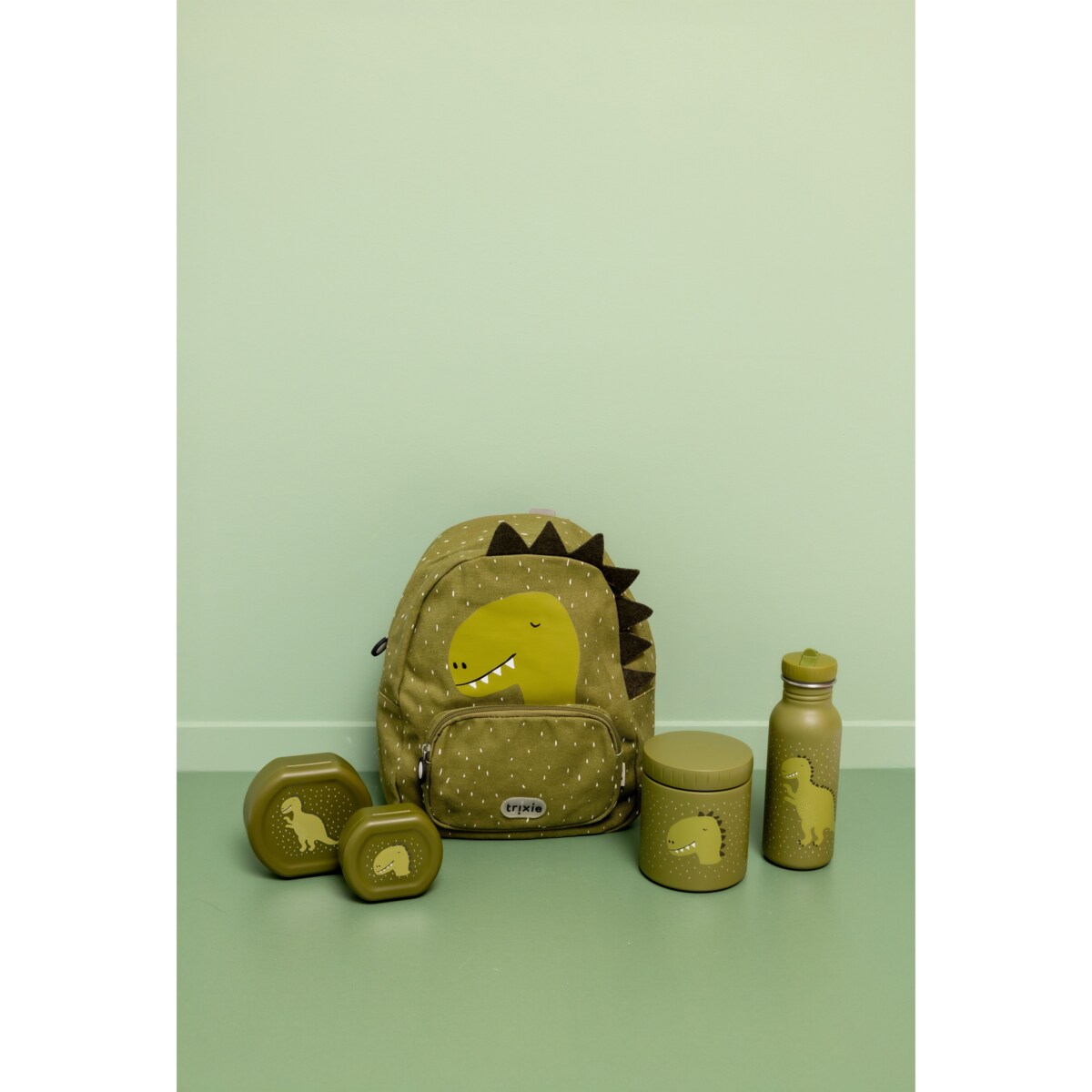 Zestaw pojemników na przekąski z klipsem 2 szt. - Dinozaur Trixie Baby