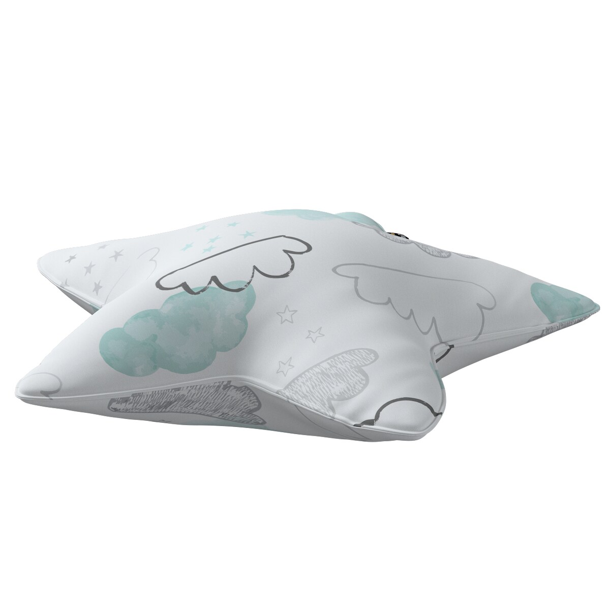 Poduszka Lucky Star, ecru-niebieski, 52x15x52cm, Magic Collection