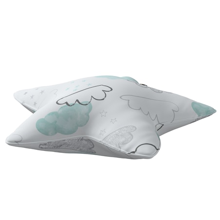 Poduszka Lucky Star, ecru-niebieski, 52x15x52cm, Magic Collection