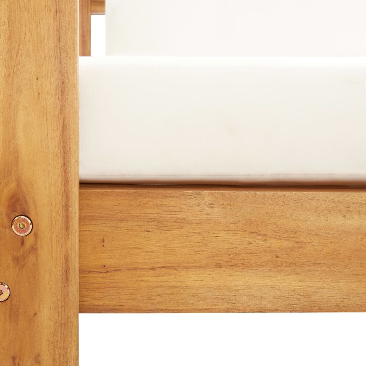 vidaXL Sofa ogrodowa z poduszką, 140 cm, lite drewno akacjowe, kremowa