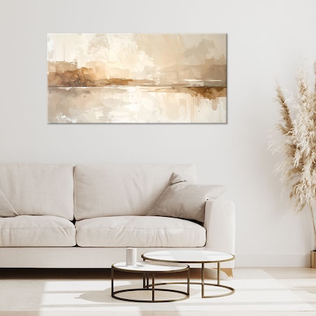 Obraz do salonu sypialni biura spa, Nowoczesna Pastelowa Abstrakcja w kolorach beżu 80x40 cm