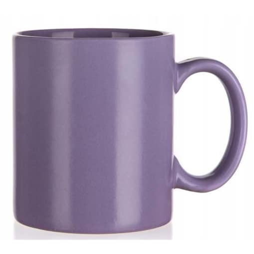 KUBEK BEZ NADRUKU fioletowy 350 ml matowy na kawę herbatę do pracy domu