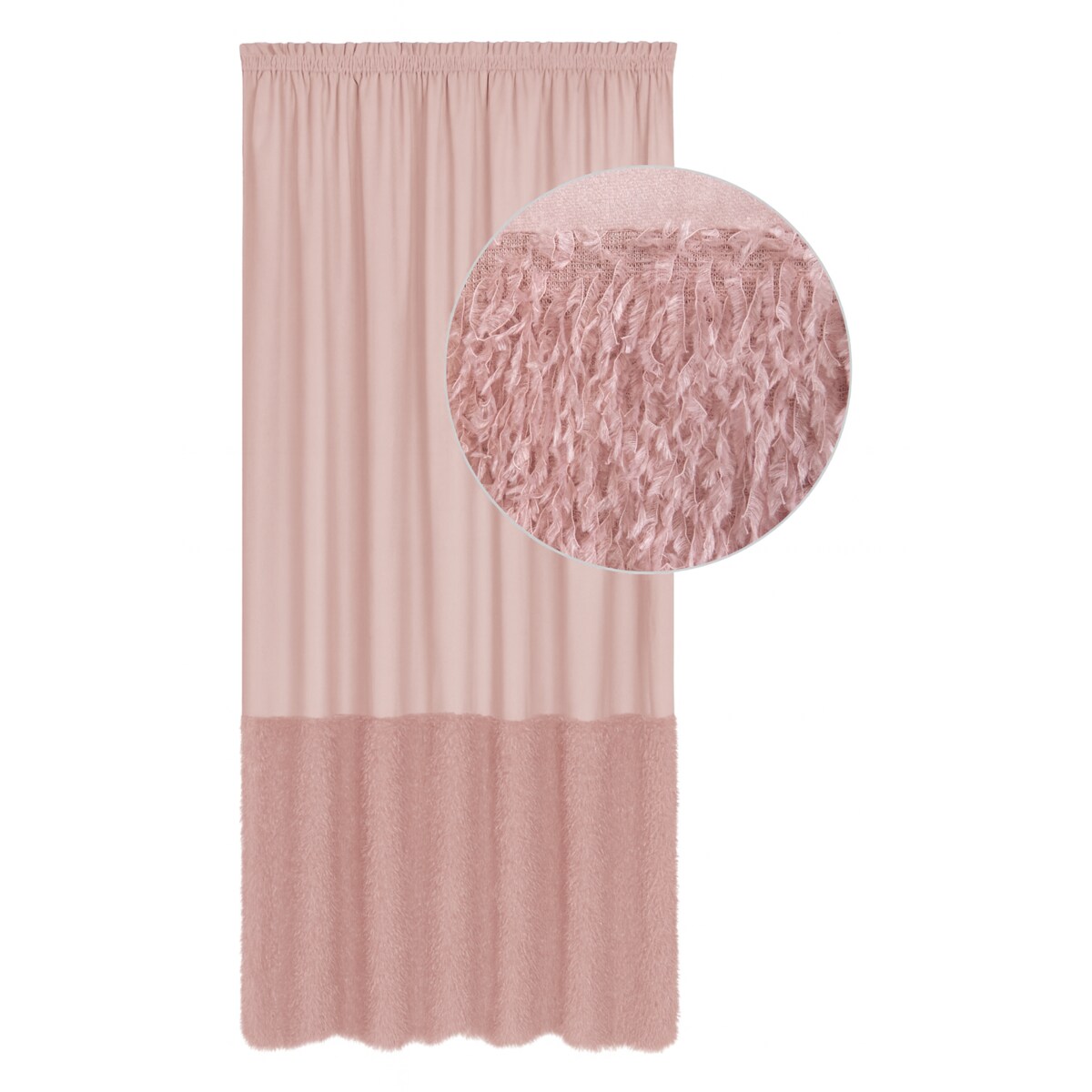 zasłona welurowa z piórami "feather glam" 140x270 cm taśma