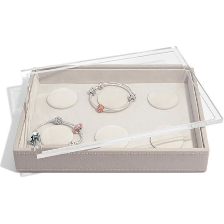 Szkatułka na bransoletki charms Stackers classic taupe z pokrywką