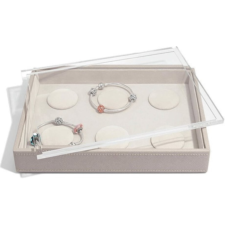 Szkatułka na bransoletki charms Stackers classic taupe z pokrywką