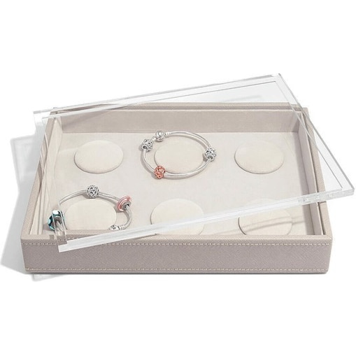 Szkatułka na bransoletki charms Stackers classic taupe z pokrywką